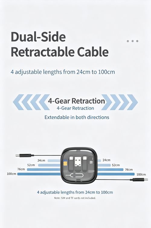 Retractable Data Cable Quick Charging Absorption Storage Box with 65W Fast Charging Data Cable Eight-in-one Storage Box