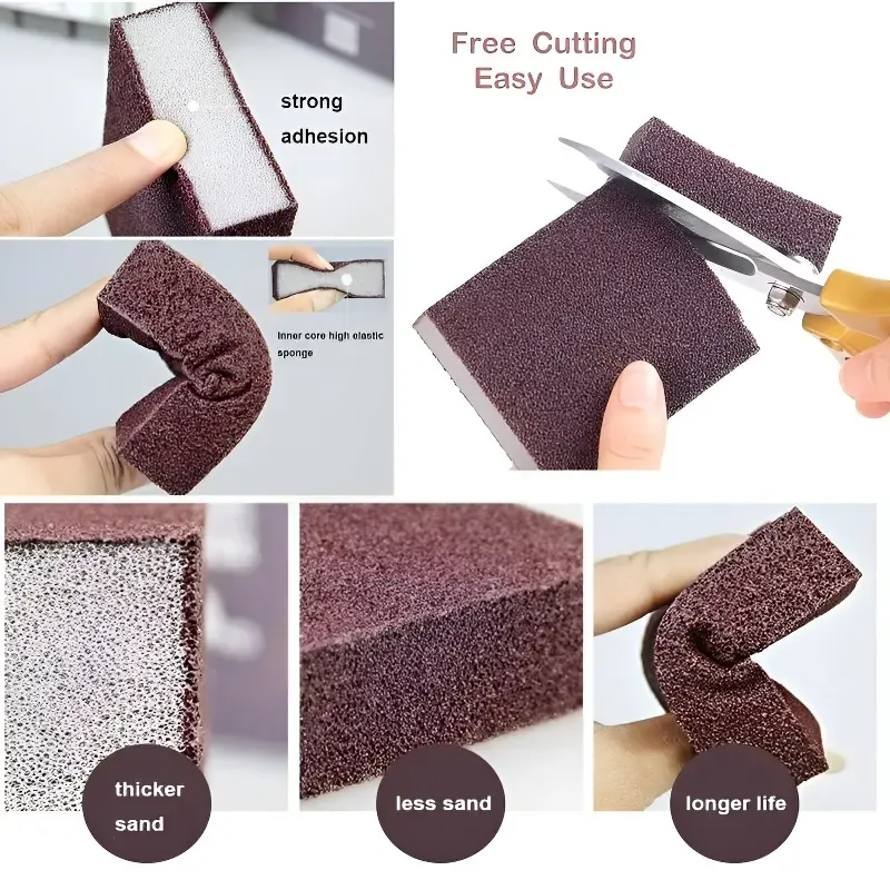 5 Pack Magic Emery Cleaning Sponge Rust Remover for Kitchen Pots Powerful Decontamination Tool Versatile Household Cleaning Gadget
