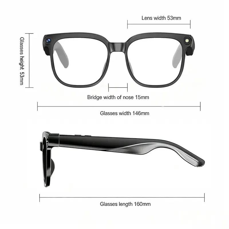 Smart AI Camera Glasses with 8MP Photochromic Lenses ,Button Touch Adjustment for Travel Outdoor Adventures Hands-Free Photography 160+Languages Real-Time Translation Bluetooth Wireless Wearable Video Recording UV Protection