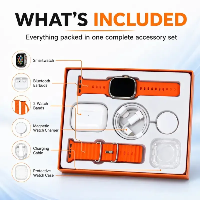 Smartwatch Set:Smart Watch for Men Women, Waterproof Sport Smartwatch Compatible with iPhone & Android