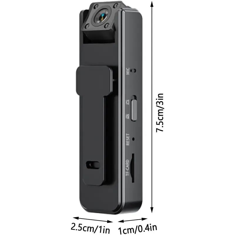 Wireless Vlog Body Camera With 16G SD Card, 1080P Camcorder, Wearable Body Cam with Night-Vision & 180° Rotation Lens, Portable Sport DV Camcorder for Outdoor Sport Skiing Cycling Hiking（No APP）