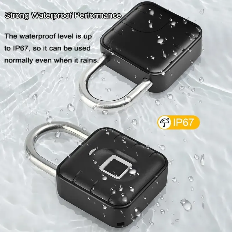 Fingerprint Padlock, Locker Lock, Keyless Padlock Outdoor Fingerprint Lock Combination Gate Locks for Gym Storage
