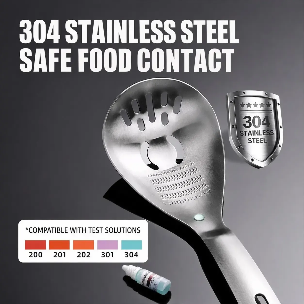 304 Stainless Steel Filter Mesh, Multi-Functional Spoon, Baby Food Masher, Cooking Garlic Grinder, Strainer Ladle, Strainer Utensils