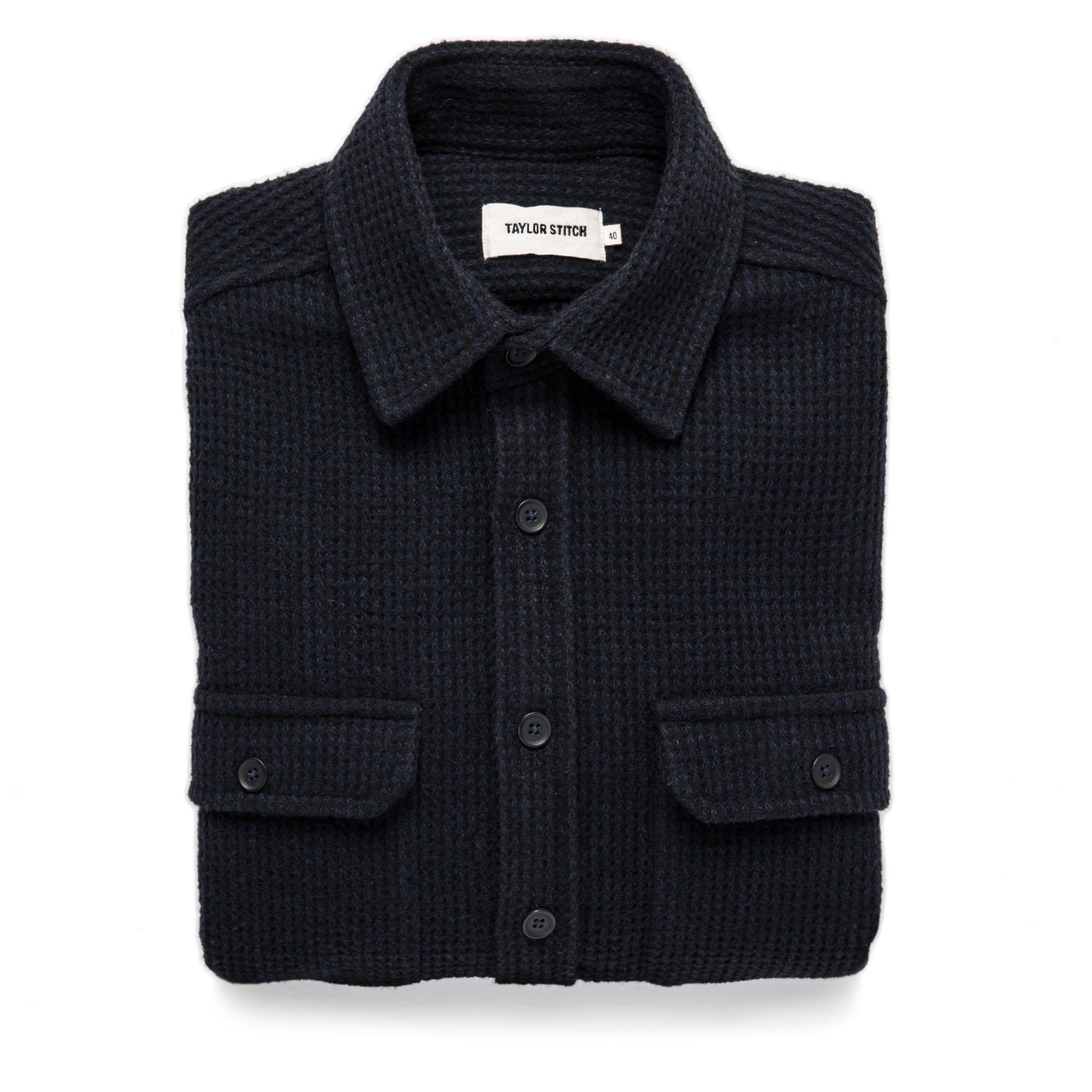 The Summit Shirt in Heather Navy Waffle