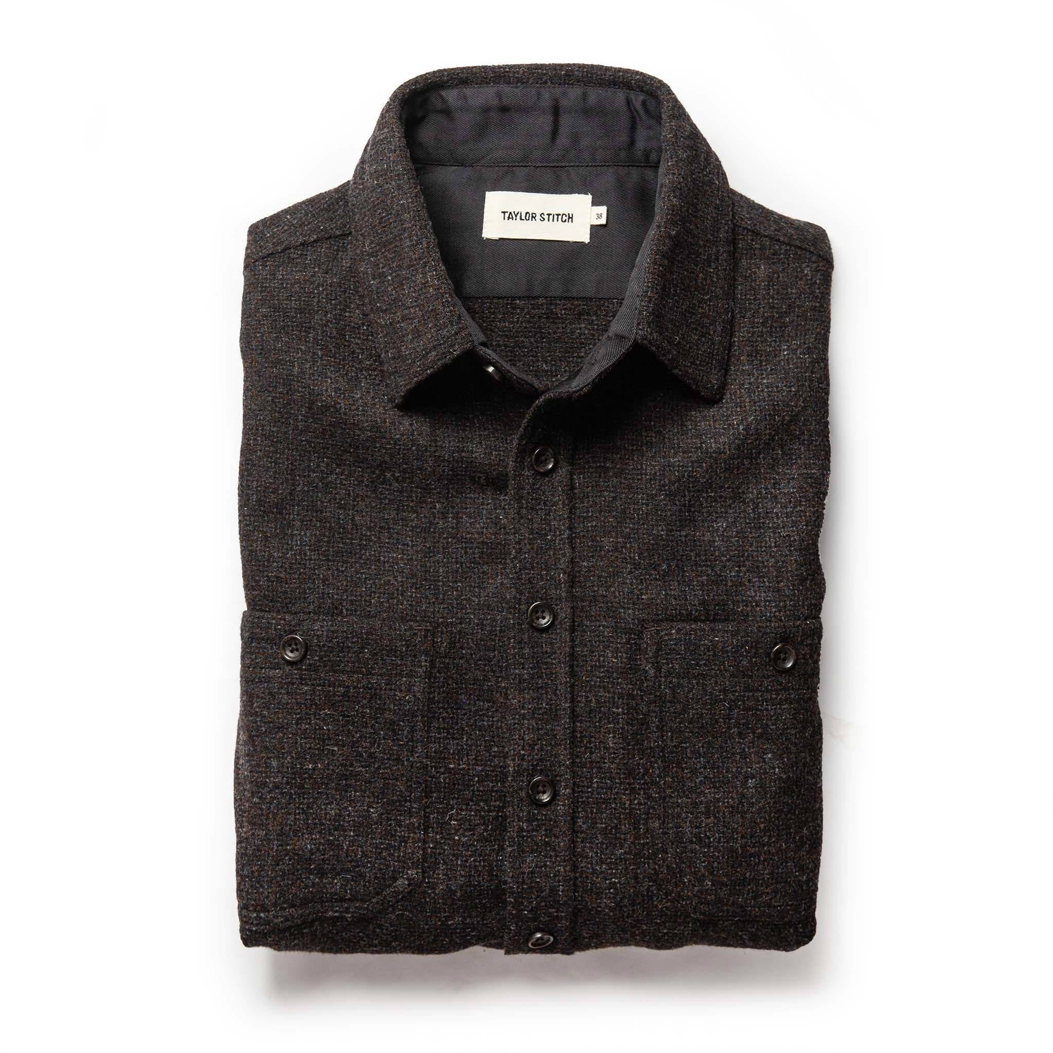 The Service Shirt in Moss Melange Wool