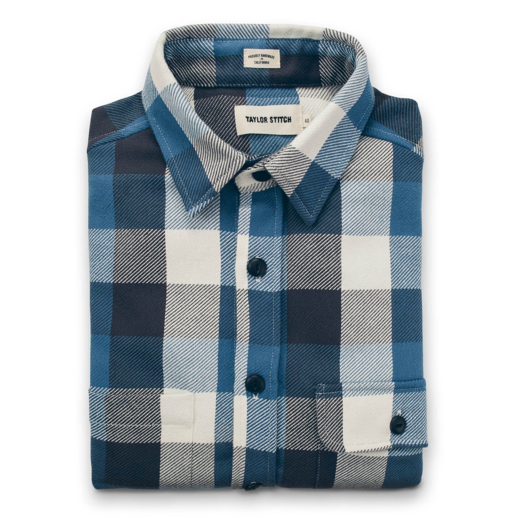 The Moto Utility Shirt in Blue Buffalo Plaid