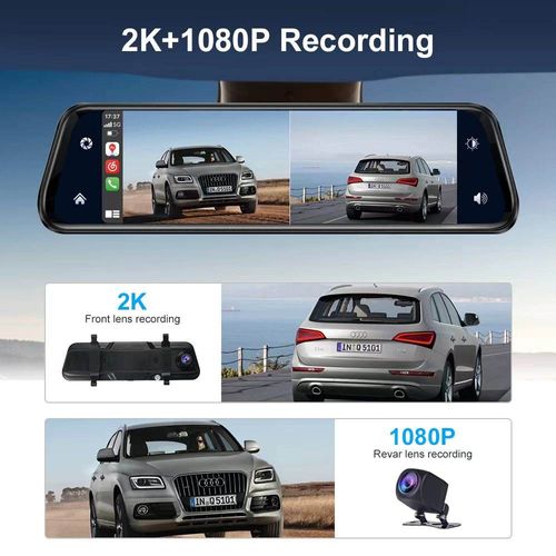 Full Hd Drive Recorder Stream Dash Camera RearView Mirror DVR with Carplay Android Auto Mirror Link