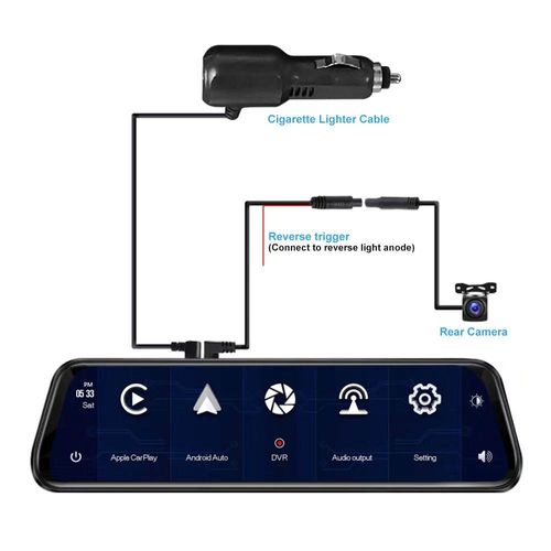 Full Hd Drive Recorder Stream Dash Camera RearView Mirror DVR with Carplay Android Auto Mirror Link
