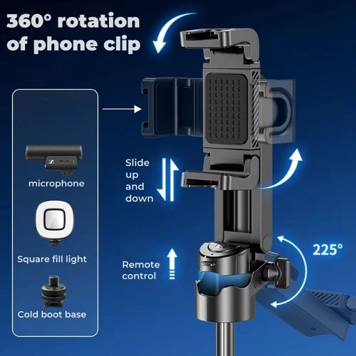 Selfie Stick 360 Rotation for Vlogging Wireless Remote Control Operation Portable P15 MINI Gimbal Stabilizer