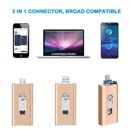 3 in 1 Aluminum USB Flash Drives 1tb High Speed Sticks External Storage Pen Drive for Phone or Pad or Android