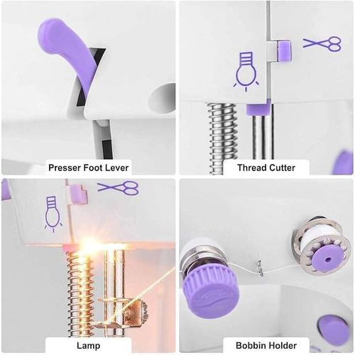 Two Speed Portable Sewing Machine with Lightweight Mini Sewing Machine Manual Overlock Mini Electric Handheld Sewing Machine