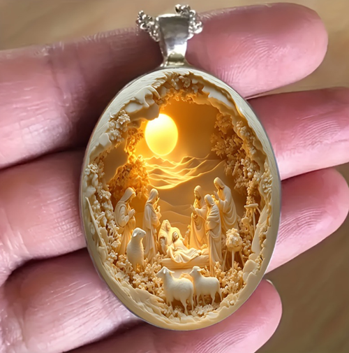 Catholic Necklace Alloy Glass Necklace for Daily Wear and Special Occasions