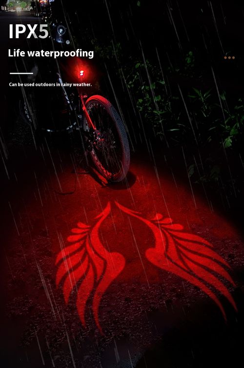 New car taillight LED warning light rechargeable outdoor riding light bicycle pattern projection taillight