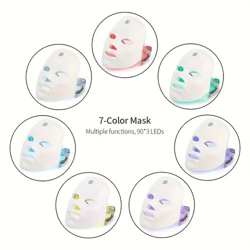Silicone LED Photon Facial Mask – Infrared Anti-Aging & Acne Treatment for Home Use