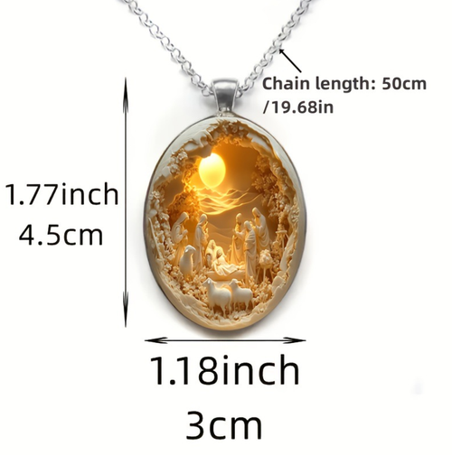 Catholic Necklace Alloy Glass Necklace for Daily Wear and Special Occasions