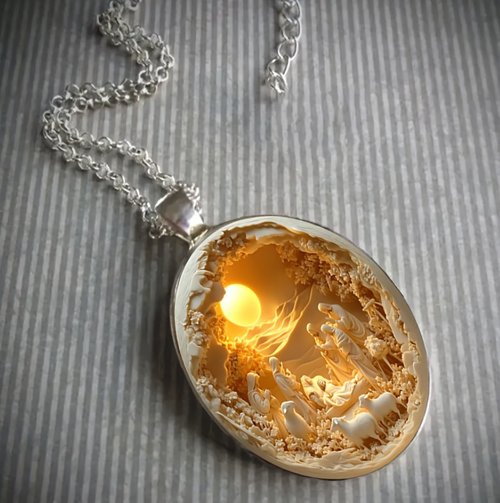 Catholic Necklace Alloy Glass Necklace for Daily Wear and Special Occasions