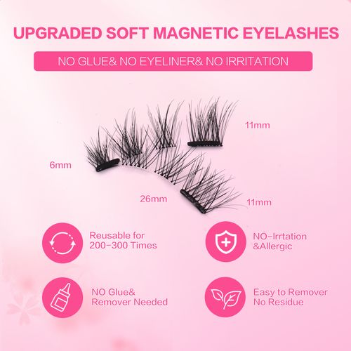 Reusable magnetic lashes eliminate the need for glue or eyeliner