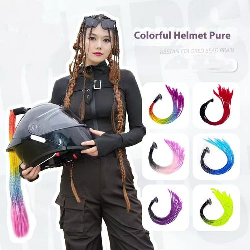 Motorcycle Helmet Decorated Dreadlocks Motorcycle Braids Removable Suction Cup Design Super Fashion Boxing Braids Wig Ponytail