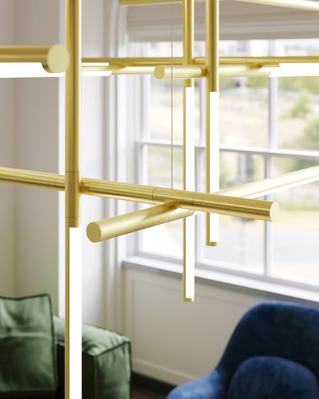 Italian Designer Pendant Light Minimalist Double-Height Villa Living Room Dining Table Modern LED Linear Stairwell Lighting