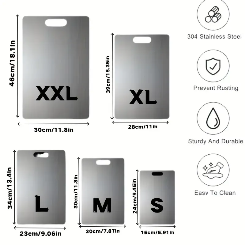 🔥🔥🔥Premium titanium grade stainless steel cutting board
