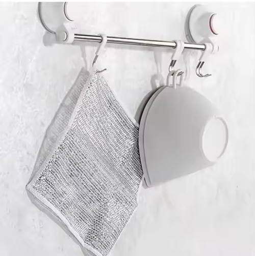 Multi - Use Silver Mesh Scrubber: Easy - Clean & Long - Lasting（(20*20cm) 20 pieces per bag）