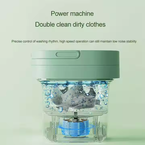 Portable Foldable Mini Washer: Drain Basket, Touch Control