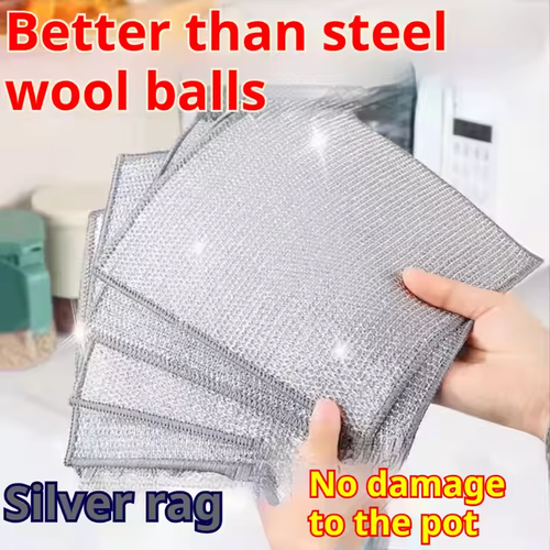 Multi - Use Silver Mesh Scrubber: Easy - Clean & Long - Lasting（(20*20cm) 20 pieces per bag）