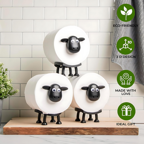 Adorable Sheep - Shaped Toilet Paper Holder: Cute Bathroom Decor & Practical Organizer