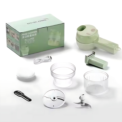 Premium Handheld Electric Food Processor & Slicer Combo – 2-in-1 Quick Prep, Ergonomic Design & Easy Clean for Effortless Cooking!