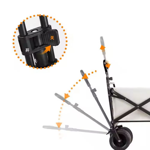 150L 140kg Foldable Wagon | All-Steel Frame | 360° All-Terrain Wheels | One-Second Fold | Camping & Home
