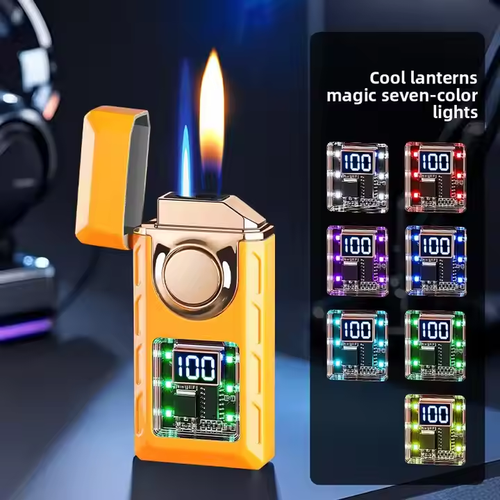 Colorful LED + Digital Display: Futuristic Lighter