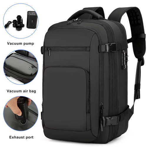 All - in - One Travel Backpack: TSA Lock, Vacuum Storage, Laptop Protection & Dry - Wet Split