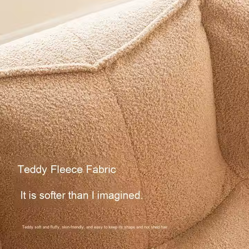 Teddy Fleece Sofa: Plush Removable Cover, Supportive Comfort