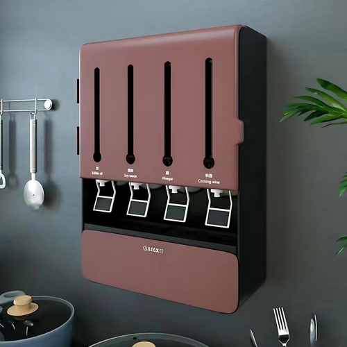 Multifunctional Wall - Mount Seasoning Box: Space - Saving, Smart Partition & Large Capacity for Ghana Kitchens!