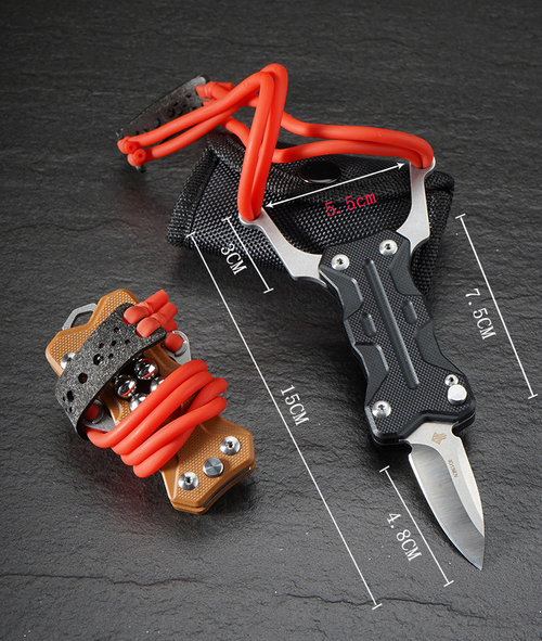 Precision Slingshot + Mini Knife: All - in - One Tool
