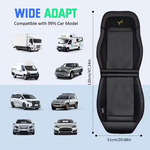 8 - Turbo Fan Car Cooling Seat Cushion: 3D Ice - Silk, 99% Vehicle Fit