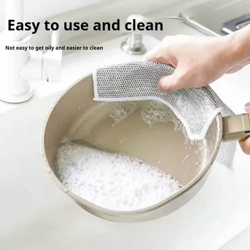 Multi - Use Silver Mesh Scrubber: Easy - Clean & Long - Lasting（(20*20cm) 20 pieces per bag）