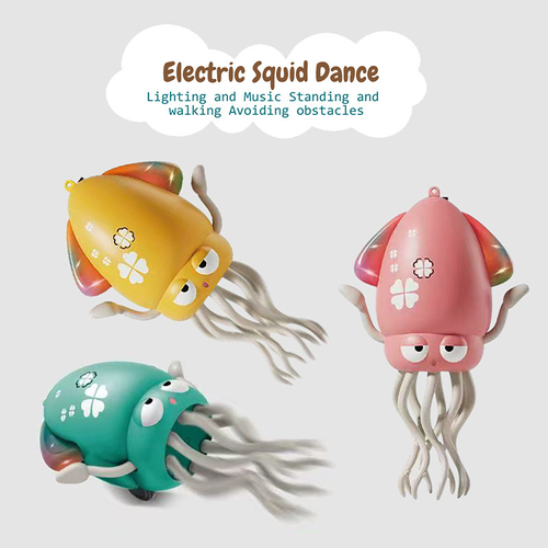 Electric Dancing Squid Toy: Interactive LED & Music Pet with Obstacle Avoidance