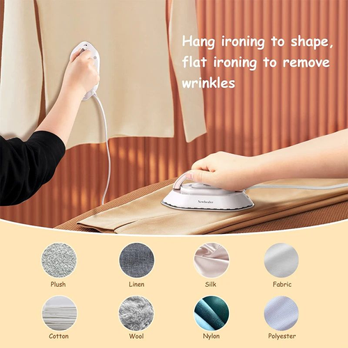 Mini Portable Electric Iron, Hang and Flat Ironing Two - in - One, Diamond Ceramic Soleplate, Quick Wrinkle Removal, Suitable for Multiple Fabrics