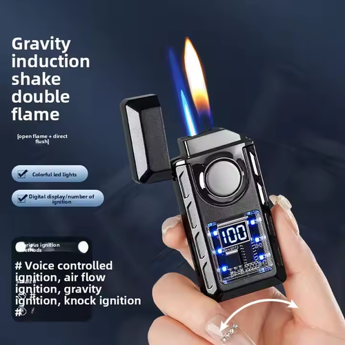 Colorful LED + Digital Display: Futuristic Lighter
