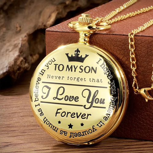 Personalized Pocket Watch for Son: Timeless Love, Engraved Forever