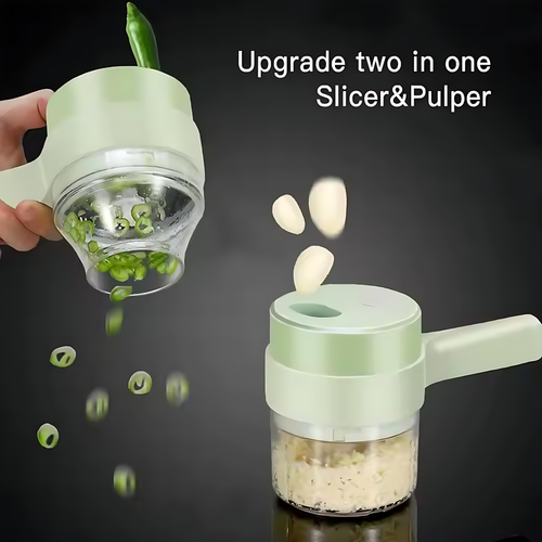 Premium Handheld Electric Food Processor & Slicer Combo – 2-in-1 Quick Prep, Ergonomic Design & Easy Clean for Effortless Cooking!
