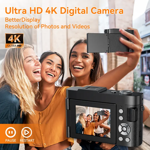 RIVGOT FHD 1080P Digital Camera with 32G SD Card, USB Charging 16X Digital Zoom Camera, Portable Mini Camera for Teenagers Students Boys Girls, Point and Shoot Camera for Gifts, Teen Girl Gifts, Tech Gadgets, Gifts For Girlfriend
