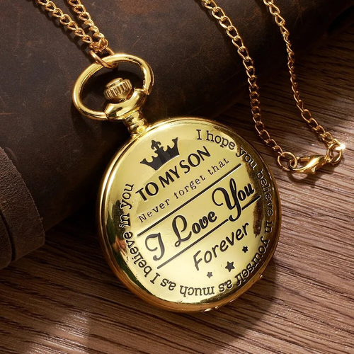 Personalized Pocket Watch for Son: Timeless Love, Engraved Forever