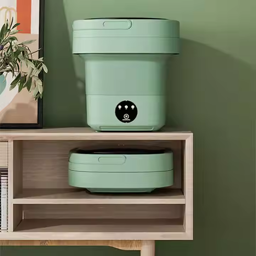 Portable Foldable Mini Washer: Drain Basket, Touch Control