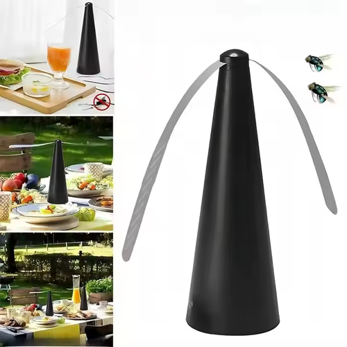 Black-Silver-Gold Trio: Luxury Fly Repellers for Stylish Outdoor Dining
