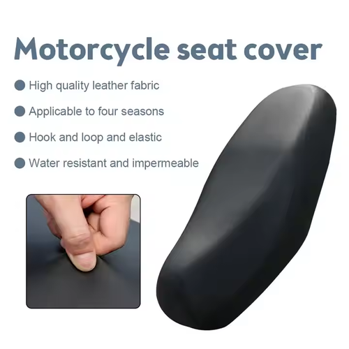 3-Pack Scratch-Resistant Motorcycle Seat Covers: Durable Leather, All-Season, Hook-and-Loop Fit