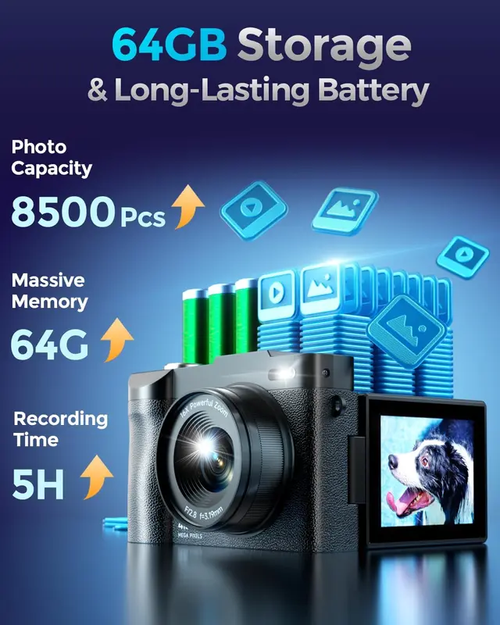 RIVGOT FHD 1080P Digital Camera with 32G SD Card, USB Charging 16X Digital Zoom Camera, Portable Mini Camera for Teenagers Students Boys Girls, Point and Shoot Camera for Gifts, Teen Girl Gifts, Tech Gadgets, Gifts For Girlfriend