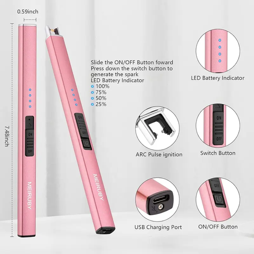 Electric Candle Lighter, Mothers Day Gifts for Mom from Daughter Son, Birthday Gifts for Mom Women Men Wife Sister, Economical Portable Rechargeable USB Arc Windproof Lighters for Candle Camping Kitchen BBQ Daily Use