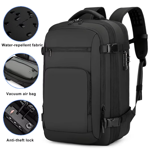 All - in - One Travel Backpack: TSA Lock, Vacuum Storage, Laptop Protection & Dry - Wet Split
